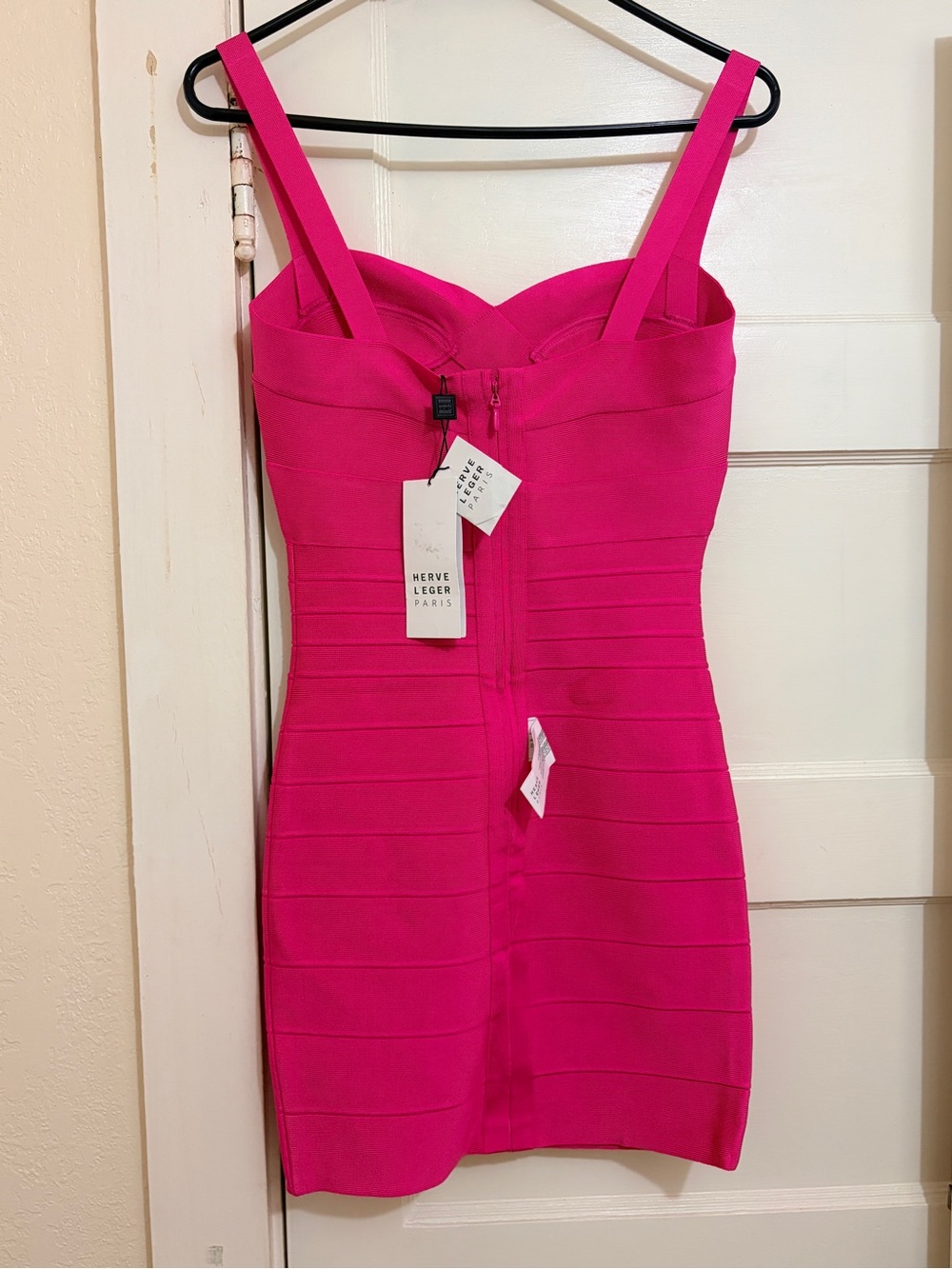Herve Leger Hot Pink Bandage Mini Dress